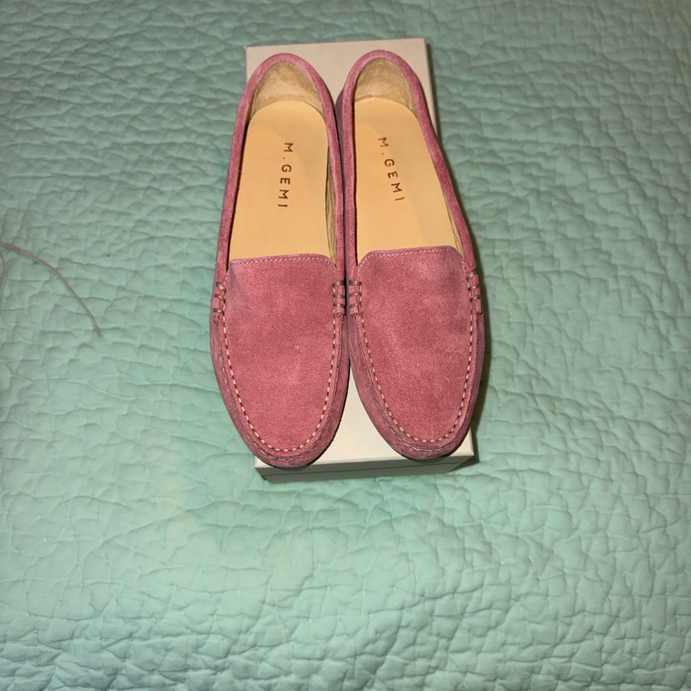 M. Gemi Felize Pink Suede Driving Shoes | Women’s size 38.5